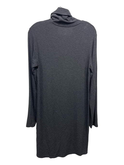 Majestic Filatures Size 3/L Charcoal Viscose Blend Long Sleeve Turtle Neck Dress Charcoal / 3/L