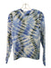 Tory Burch SPORT Size S/P Blue Print Nylon Stretch Tie Dye Round Neck Top Blue Print / S/P