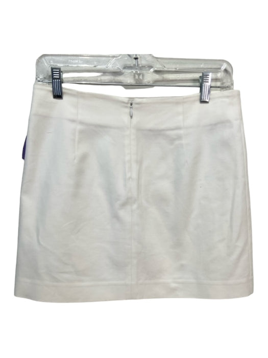 Veronica Beard Size 4 White Back Zip Mini Gold Hardware Skirt White / 4