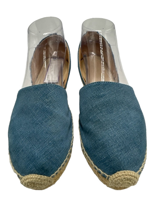 Jimmy Choo Shoe Size 8 Denim Blue Cotton Rope Sole Knit Detail Espadrille Shoes Denim Blue / 8