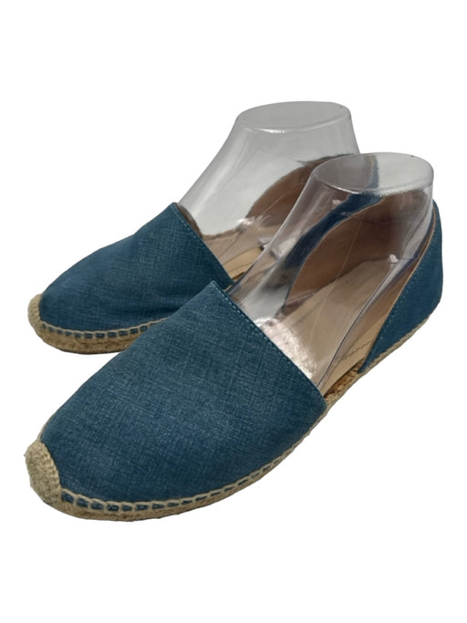 Jimmy Choo Shoe Size 8 Denim Blue Cotton Rope Sole Knit Detail Espadrille Shoes Denim Blue / 8