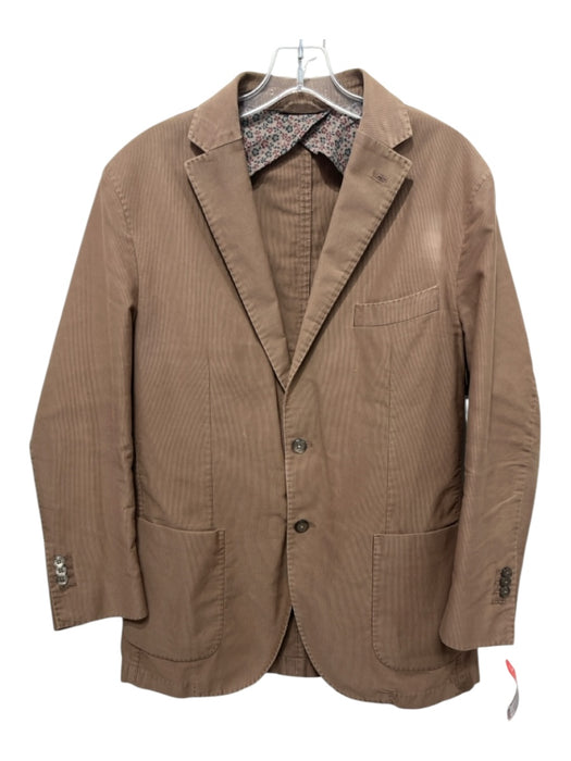 L.B.M 1911 Brown Cotton 2 Buttons Men's Blazer Brown / 52R