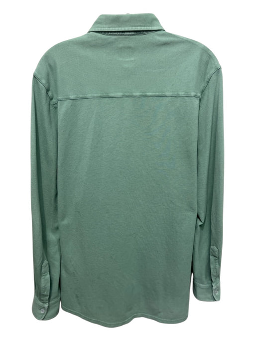 Fedeli Size 52 Green Cotton Button Down Men's Long Sleeve Shirt Green / 52
