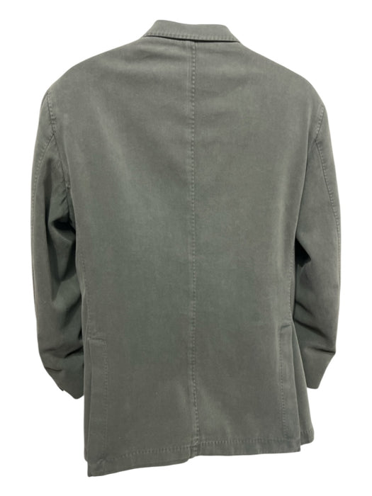 Fedeli New Size 50 Green Cotton Blend Solid Double Breasted Men's Jacket Green / 50