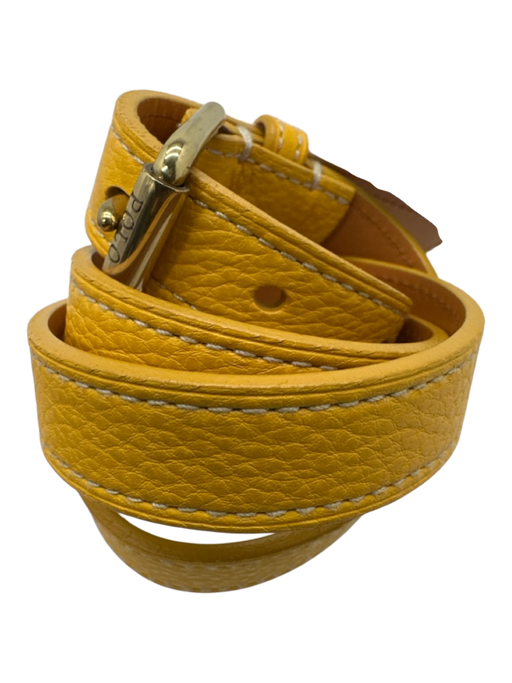 Polo Ralph Lauren Dandelion Yellow Leather Skinny Gold Tone Buckle Belts Dandelion Yellow / S