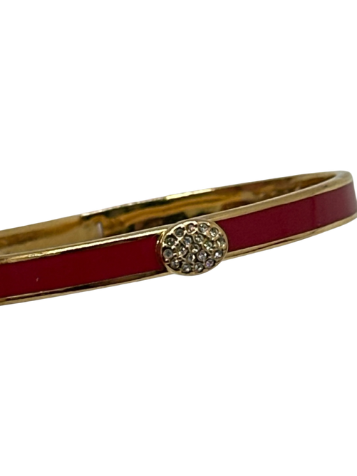 Halcyon Days Red & Gold Gold Plated Pave Crystal Clasp Bangle Bracelet Red & Gold