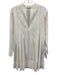 Vince Size 2 Cream Linen Blend Raw Edge Detail Pleated V Neck Knee length Dress Cream / 2