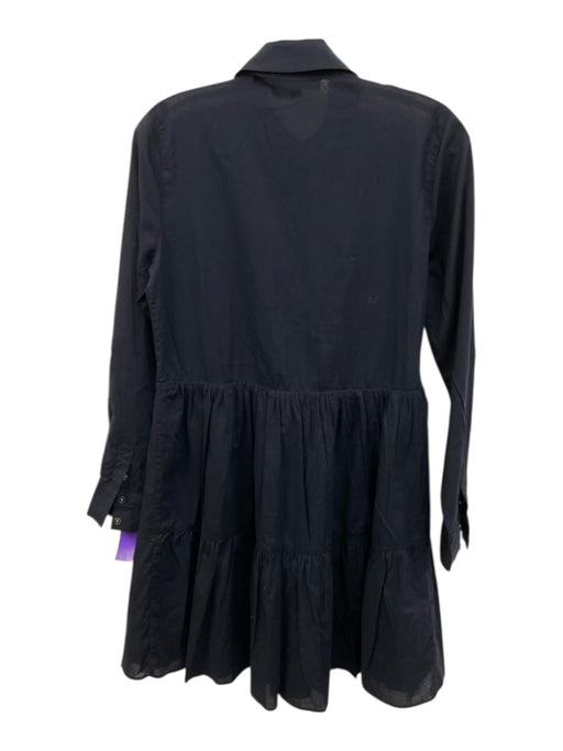 Veronica Beard Size XS Navy Blue Cotton Button Down Long Sleeve Above Knee Dress Navy Blue / XS