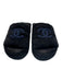 Chanel Shoe Size 38 Black & Navy Blue Terry Cloth CC Logo Slide Wedge Sandals Black & Navy Blue / 38
