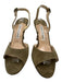 Manolo Blahnik Shoe Size 36.5 Taupe Olive Leather Upper Suede Slingbacks Taupe Olive / 36.5