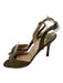Manolo Blahnik Shoe Size 36.5 Taupe Olive Leather Upper Suede Slingbacks Taupe Olive / 36.5