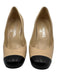 Chanel Shoe Size 36.5 Beige & Black Leather Upper Toe cap Logo Detail Heel Pumps Beige & Black / 36.5