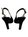 Chanel Shoe Size 36.5 Black textile upper Grosgrain Satin Toe Cap Slingbacks Black / 36.5