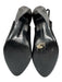 Chanel Shoe Size 36 Black Leather Upper Suede Logo Detail Almond Toe Slingbacks Black / 36