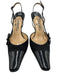 Chanel Shoe Size 36.5 Black Leather & Textile Upper Patent Toe Cap Slingbacks Black / 36.5