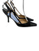Chanel Shoe Size 36.5 Black Leather & Textile Upper Patent Toe Cap Slingbacks Black / 36.5