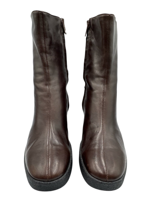 Robert Clergerie Shoe Size 6.5 Dark Chocolate Brown Leather Upper Side Zip Boots Dark Chocolate Brown / 6.5