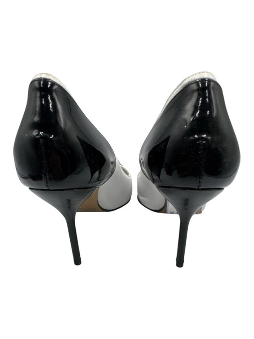 Dolce & Gabbana Shoe Size 36.5 White & Black Leather Upper Patent Toe Cap Pumps White & Black / 36.5