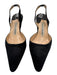 Manolo Blahnik Shoe Size 36.5 Black textile upper Pointed Toe Pump Slingbacks Black / 36.5