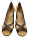 Celine Shoe Size 36.5 Beige & Dark Brown Leather Upper Criss Cross Detail Pumps Beige & Dark Brown / 36.5