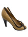 Celine Shoe Size 36.5 Beige & Dark Brown Leather Upper Criss Cross Detail Pumps Beige & Dark Brown / 36.5