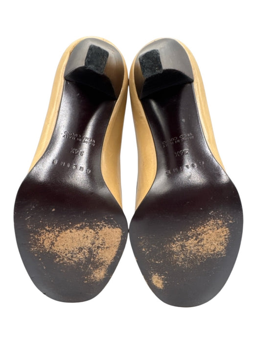 Celine Shoe Size 36.5 Beige & Dark Brown Leather Upper Criss Cross Detail Pumps Beige & Dark Brown / 36.5
