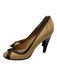 Celine Shoe Size 36.5 Beige & Dark Brown Leather Upper Criss Cross Detail Pumps Beige & Dark Brown / 36.5