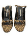 Manolo Blahnik Leopard Print Suede Slingbacks Bow Accents Open Toe Shoes Leopard Print