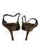 Manolo Blahnik Leopard Print Suede Slingbacks Bow Accents Open Toe Shoes Leopard Print