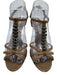 Manolo Blahnik Shoe Size 37 Brown Leather Bronze Beaded Metal Accent Shoes Brown / 37