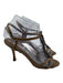 Manolo Blahnik Shoe Size 37 Brown Leather Bronze Beaded Metal Accent Shoes Brown / 37