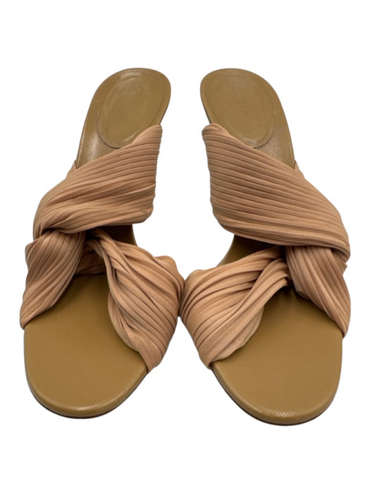 Gucci Shoe Size 6 1/2 Beige Satin Bamboo Heel Detail Twist Strap Mules Shoes Beige / 6 1/2