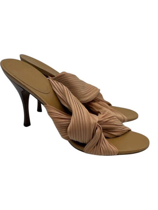 Gucci Shoe Size 6 1/2 Beige Satin Bamboo Heel Detail Twist Strap Mules Shoes Beige / 6 1/2