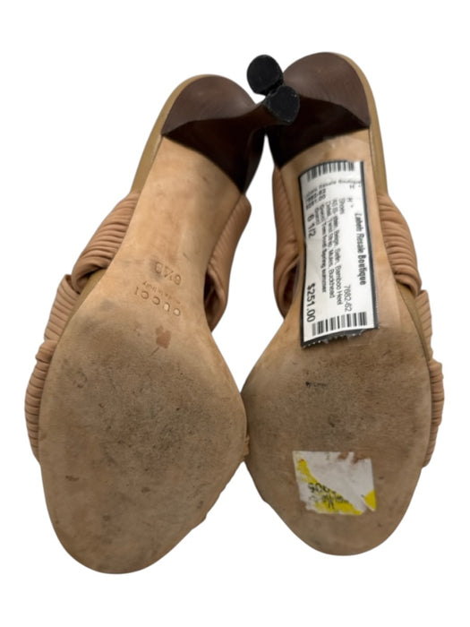 Gucci Shoe Size 6 1/2 Beige Satin Bamboo Heel Detail Twist Strap Mules Shoes Beige / 6 1/2
