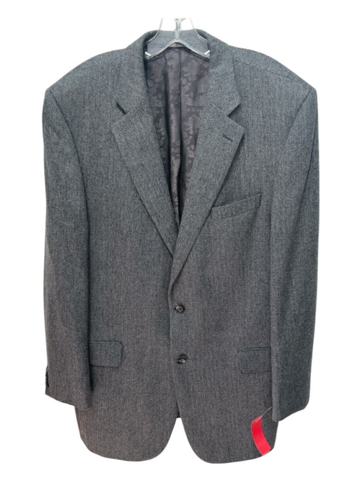 Webb Ltd Gray Wool Herringbone 2 Button Men's Blazer 47L