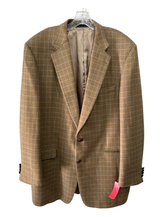 Burberry Olive Wool Blend Window pane 2 Button Men's Blazer 47L