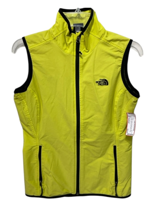 The North Face Size Medium Yellow & Black Polyester Blend Mock Collar Vest Yellow & Black / Medium