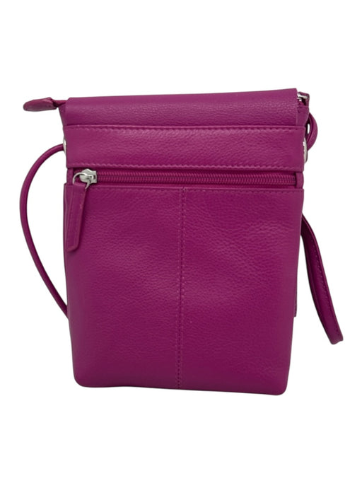 RFID Magenta Leather Crossbody Bag Magenta / Small