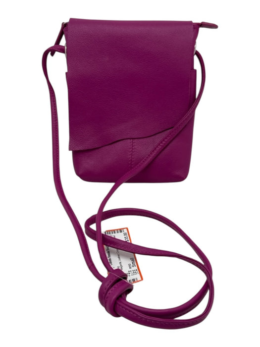 RFID Magenta Leather Crossbody Bag Magenta / Small