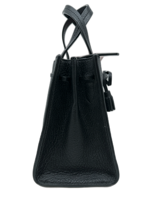Kate Spade Black Leather Pebbled Top Handle Square Bag Black / Small