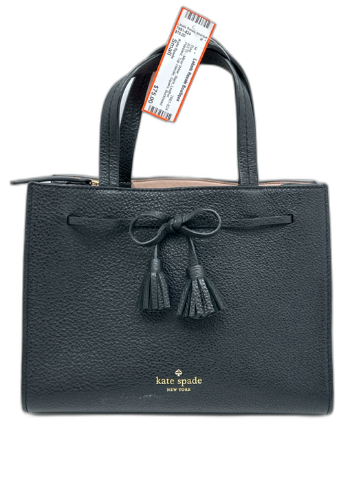 Kate Spade Black Leather Pebbled Top Handle Square Bag Black / Small