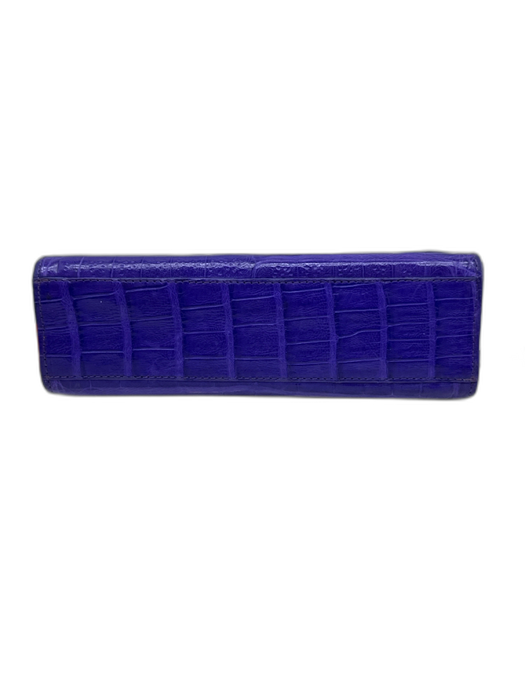 Nancy Gonzalez Purple Crocodile Suede Lining Crossbody Bag Purple / Mini