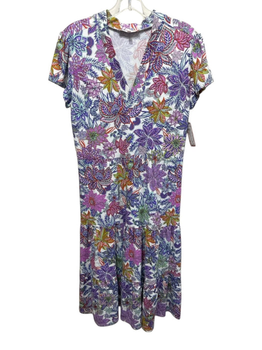 Jude Connally Size Small White, Purple, Orange Nylon Blend Floral Dress White, Purple, Orange / Small
