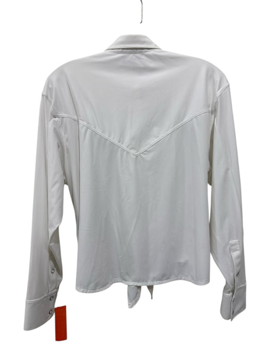 Yagya Size XS White Polyamide Blend Snaps Collared Long Sleeve Top White / XS