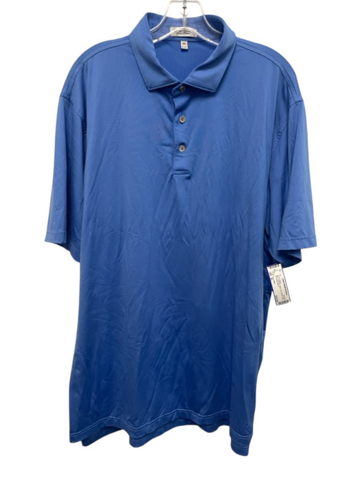 Peter Millar Size XL Blue Synthetic Solid Athletic Polo Men's Short Sleeve Blue / XL