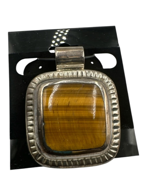 No Brand Brown Silver 925 Tigers Eye Pendant Brown