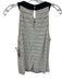 St John Size M White & Black Viscose Blend Sleeveless Tiered Satin Collar Top White & Black / M