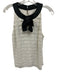 St John Size M White & Black Viscose Blend Sleeveless Tiered Satin Collar Top White & Black / M