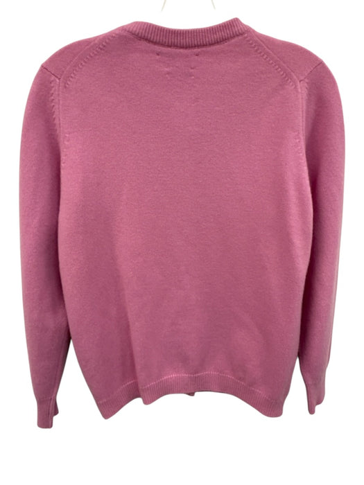 McCulleys Size 38 / M Pink & Gold Cashmere Knit Ribbed Trim Gold Buttons Sweater Pink & Gold / 38 / M