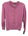 McCulleys Size 38 / M Pink & Gold Cashmere Knit Ribbed Trim Gold Buttons Sweater Pink & Gold / 38 / M